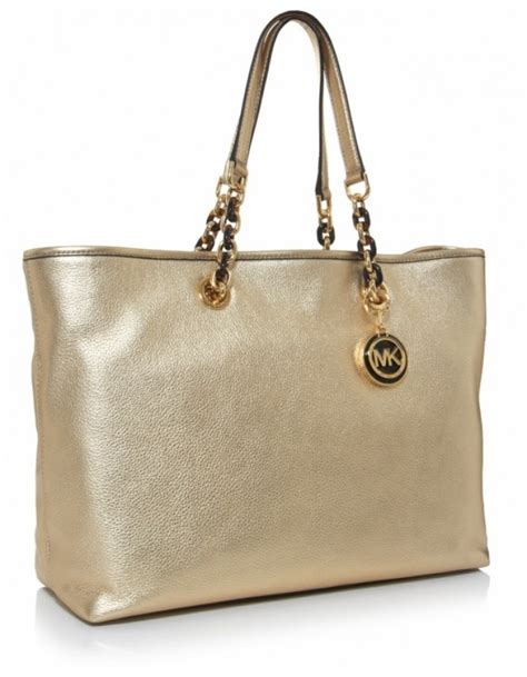 michael kors square gold &|Michael Kors large gold tote.